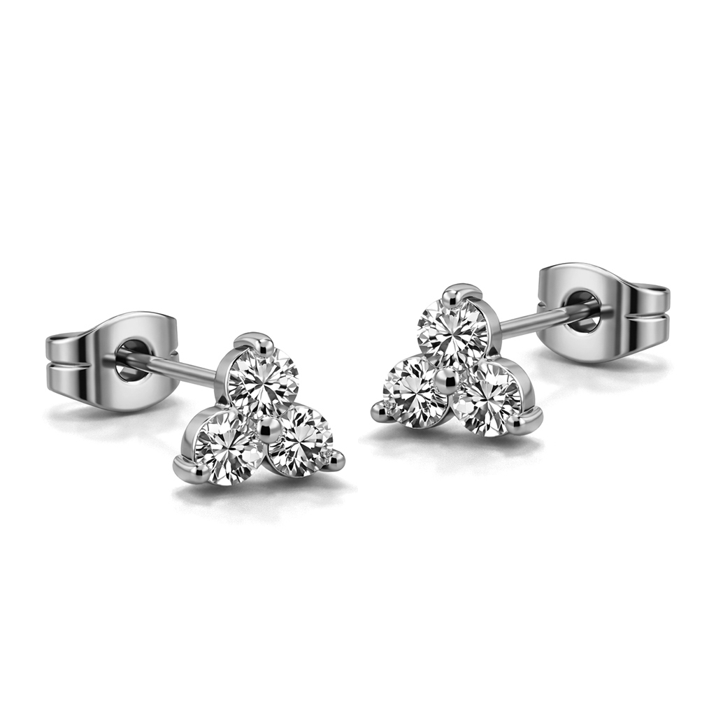 Dámské jemné ocelové náušnice pecky Delvessa se zirkony (5)